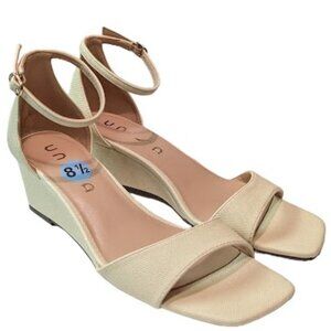 Unisa Karder Square Open Toe Ankle Strap Wedge Heel Sandal Size 8.5 New w/o Box